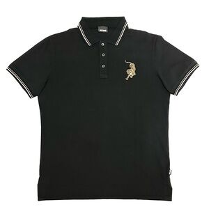 Black Polo Shirt with Embroidered Logo